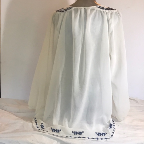 “TRISTAN” Embroidered Sheer Blouse . - Picture 8 of 13